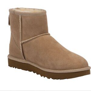 UGG Classic Mini II Women’s Boots Size 8 Sand/Tan Suede Sheepskin – NEW! 🐑
